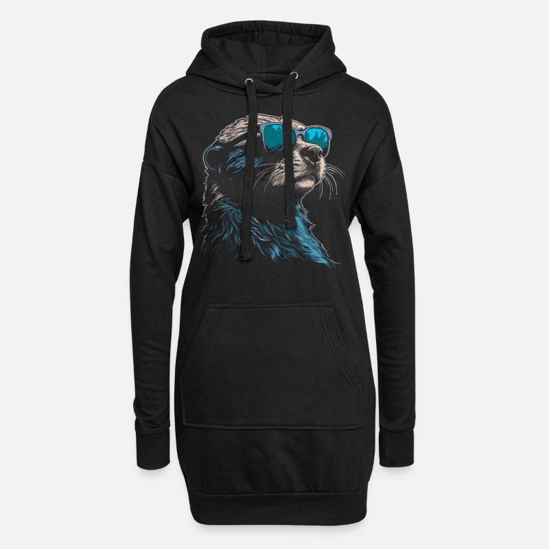 Otter Sonnenbrille - Hoodie-Kleid - Schwarz