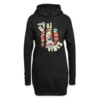 Que des bonnes vibrations : la bonne vie douce licorne magique - Sweat-shirt à capuche long Femme - noir - Devant