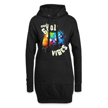 Seulement de bonnes vibrations: contrôleur de jeu cool Good Life - Sweat-shirt à capuche long Femme - noir - Devant