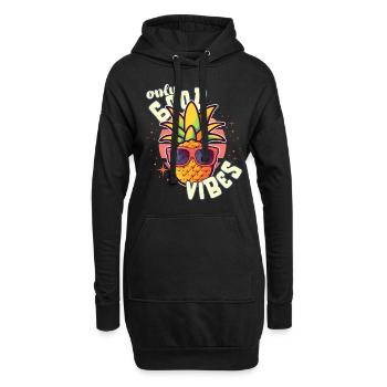 Only Good Vibes: Good Life Ananas mit Sonnenbrille - Hoodie-Kleid - Schwarz - Vorne