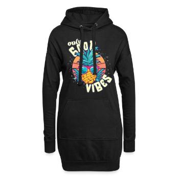 Only Good Vibes: Good Life Ananas mit Sonnenbrille - Hoodie-Kleid - Schwarz - Vorne