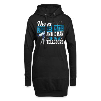 Unterschätze niemals einen alten Mann mit einem - Hoodie-Kleid - Schwarz - Vorne