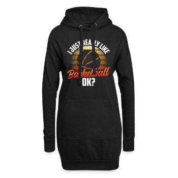 J’aime beaucoup le basket, les joueurs de basket - Sweat-shirt à capuche long Femme - noir - Devant