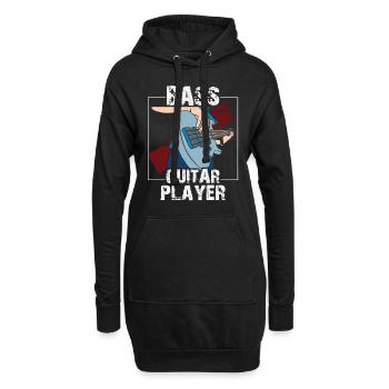 Guitariste Basse Bassiste Musicien Basse Guitare - Sweat-shirt à capuche long Femme - noir - Devant