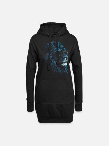 Löwe Sonnenbrille - Hoodie-Kleid - Schwarz