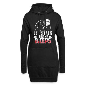 Parlons de mon entraînement musculaire biceps curls - Sweat-shirt à capuche long Femme - noir - Devant