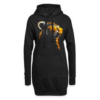Lunettes de soleil de lémur - Sweat-shirt à capuche long Femme - noir - Devant
