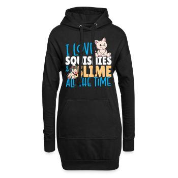 Ich liebe Squishies und Schleim die ganze Zeit - Hoodie-Kleid - Schwarz - Vorne