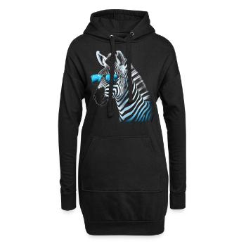 Kühle Zebra Sonnenbrille - Hoodie-Kleid - Schwarz - Vorne