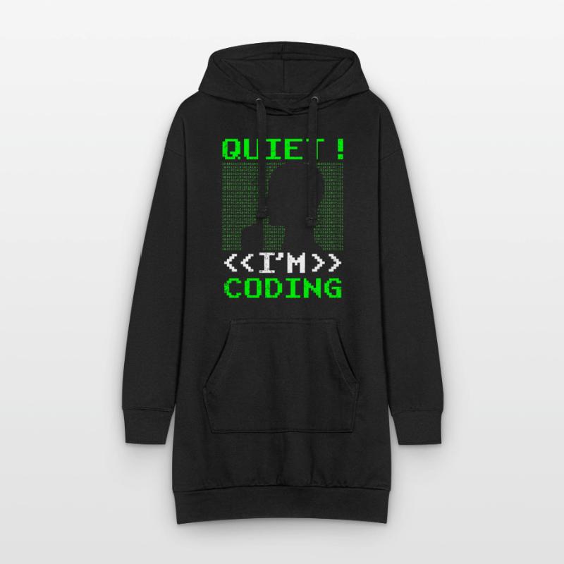 Programmation Silent I Programmation Codeur Programmation Sweat-shirt à capuche long Femme
