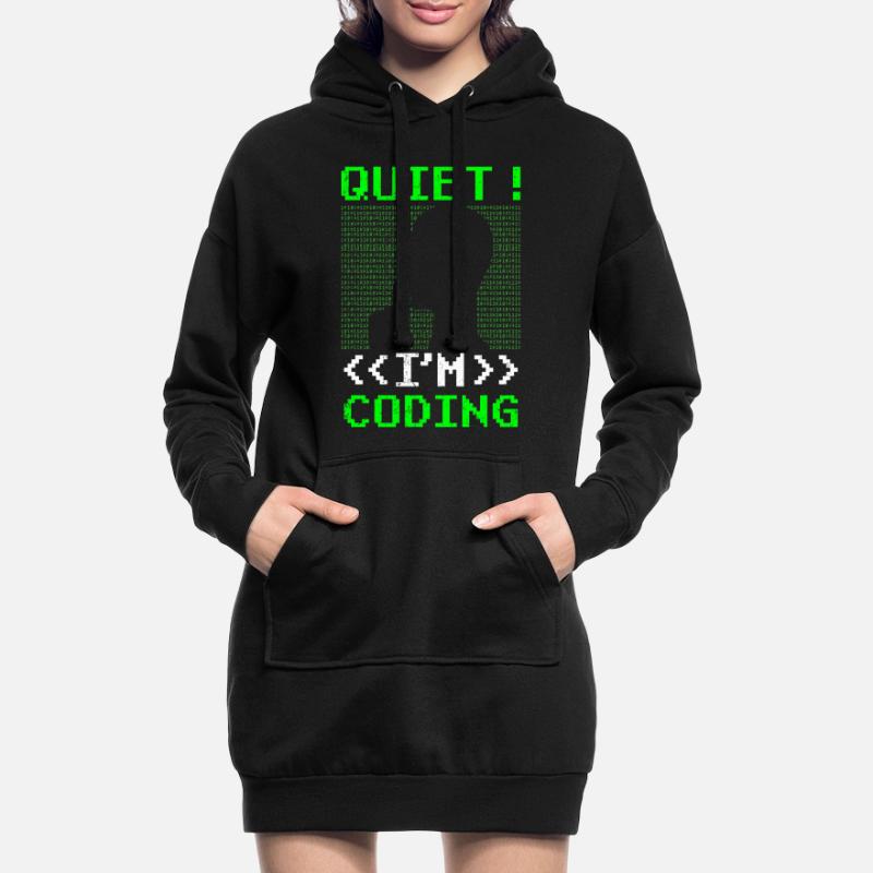 Programmation Silent I Programmation Codeur Programmation Sweat-shirt à capuche long Femme