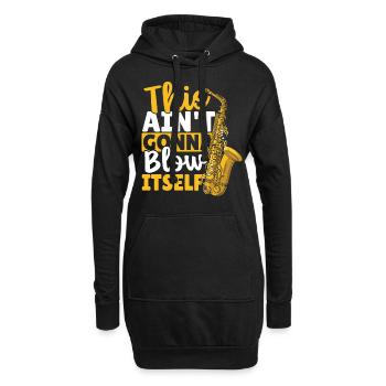 Saxophon Das wird sich nicht von selbst auflösen - Hoodie-Kleid - Schwarz - Vorne