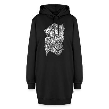 Schildmaid Walküre - Kriegerin der Germanen Viking - Hoodie-Kleid - Schwarz - Vorne