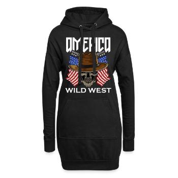 Amérique Far West - Sweat-shirt à capuche long Femme - noir - Devant