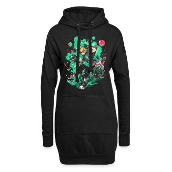 Design cool: Green Forest Boy La légende du jeu - Sweat-shirt à capuche long Femme - noir - Devant