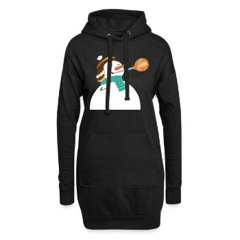 Schneemann als Glasbläser - Weihnachten - Hoodie-Kleid - Schwarz - Vorne