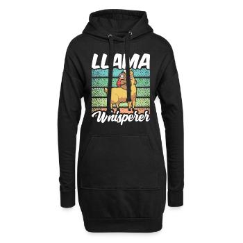 Lama Flüsterer Llama Tier Lamas Sprüche - Hoodie-Kleid - Schwarz - Vorne