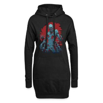 Zombie-Apokalypse: Halloween-Horde der Untoten - Hoodie-Kleid - Schwarz - Vorne