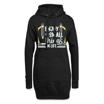 Profitez des petites choses dans les dictons de la vie - Sweat-shirt à capuche long Femme - noir - Devant