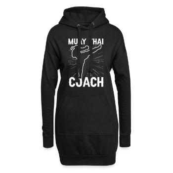 Muay Thai Trainer Kämpfer Kampf Kampfsport - Hoodie-Kleid - Schwarz - Vorne