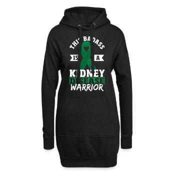 Ce mauvais* est un guerrier de la maladie rénale Green - Sweat-shirt à capuche long Femme - noir - Devant