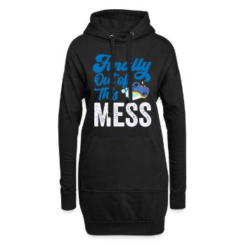 Enfin sorti du pétrin des pensions des retraités - Sweat-shirt à capuche long Femme - noir - Devant