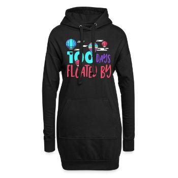 100 Tage flogen vorbei 100 Tage Schule 100ster - Hoodie-Kleid - Schwarz - Vorne