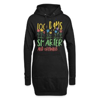 100 Tage schlauer und wachsend 100 Tage Schule - Hoodie-Kleid - Schwarz - Vorne