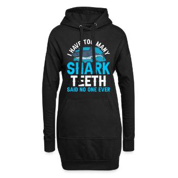Personne n’a jamais dit trop de dents de requin - Sweat-shirt à capuche long Femme - noir - Devant