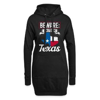 Achtung: Ich Komme Aus Texas Texanisch Texaner - Hoodie-Kleid - Schwarz - Vorne
