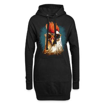 Hahn Sonnenbrille - Hoodie-Kleid - Schwarz - Vorne