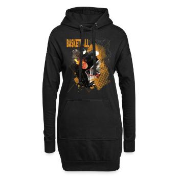 Basketball Feuer Basketballer Dunking Sport Retro - Hoodie-Kleid - Schwarz - Vorne