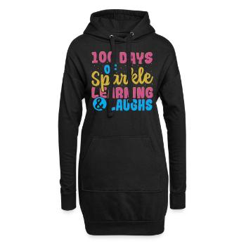 100 Tage funkelndes Lernen und Lachen 100 Tage - Hoodie-Kleid - Schwarz - Vorne
