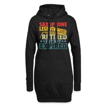 Saxophone Legend Retired But Not Expired - Hoodie-Kleid - Schwarz - Vorne