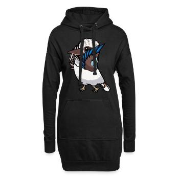 Laughing Hans Vogel Jägerliest Kawaii Emoticon - Sweat-shirt à capuche long Femme - noir - Devant