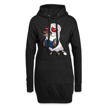 Laughing Hans Vogel Jägerliest Verliebt Kawaii - Sweat-shirt à capuche long Femme - noir - Devant