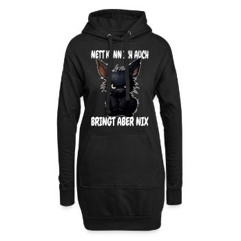 Nett Kann Ich Auch Bringt Aber Nix Schwarzer Hase - Hoodie-Kleid - Schwarz - Vorne