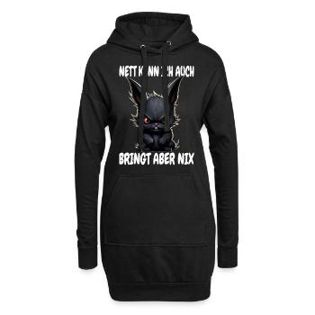 Nett Kann Ich Auch Schwarzes Kaninchen Hase Spruch - Hoodie-Kleid - Schwarz - Vorne
