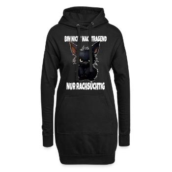 Nicht Nachtragend Nur Rachsüchtig Schwarzer Hase - Hoodie-Kleid - Schwarz - Vorne