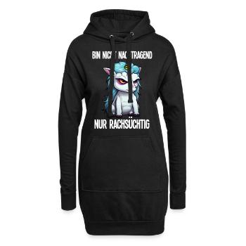 Einhorn Spruch Nicht Nachtragend Nur Rachsüchtig - Hoodie-Kleid - Schwarz - Vorne