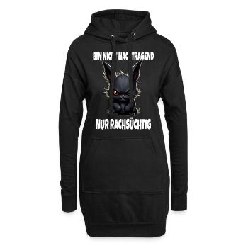 Nicht Nachtragend - Rachsüchtig Sarkasmus Hase - Hoodie-Kleid - Schwarz - Vorne