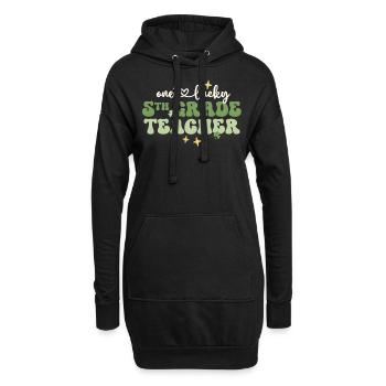 Un enseignant chanceux Rétro Enseignant de 5e année St - Sweat-shirt à capuche long Femme - noir - Devant