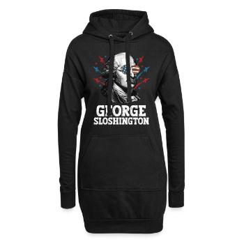 George Sloshington 4. Juli Herren Amerikanische Flagge - Hoodie-Kleid - Schwarz - Vorne