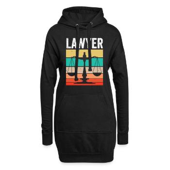 Diplôme d’avocat en droit - Sweat-shirt à capuche long Femme - noir - Devant