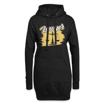 Diplôme d’avocat en droit - Sweat-shirt à capuche long Femme - noir - Devant