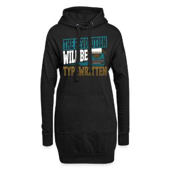 Die Revolution wird getippt Schreibmaschine Autor - Hoodie-Kleid - Schwarz - Vorne