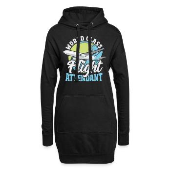 Weltklasse Flugbegleiterin Aviation - Hoodie-Kleid - Schwarz - Vorne
