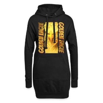 Eagle Head Gold Bird of Prey Bird Animal Nature - Sweat-shirt à capuche long Femme - noir - Devant