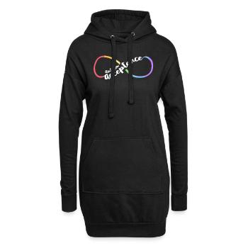 Autismus-Akzeptanz, Frauen, Mutter, Bewusstsein, Unendlichkeit - Hoodie-Kleid - Schwarz - Vorne