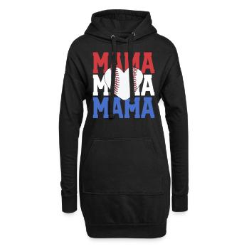 Baseball Mama Chemise Vintage Rétro Américain - Sweat-shirt à capuche long Femme - noir - Devant
